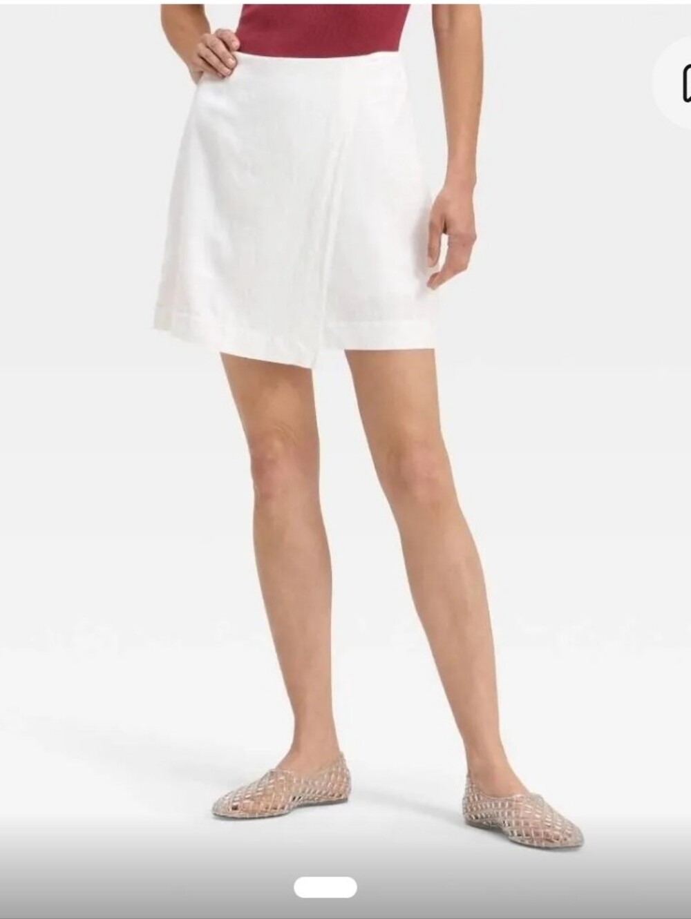 A New Day White Wrap Front Asymmetrical Skort / Shorts 14